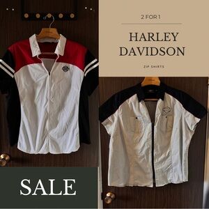 Two Harley Davidson Zipper Shirts 3W Plus Size NWOT free shipping